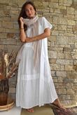 Tasha Damask T Shirt Maxi Dress White
